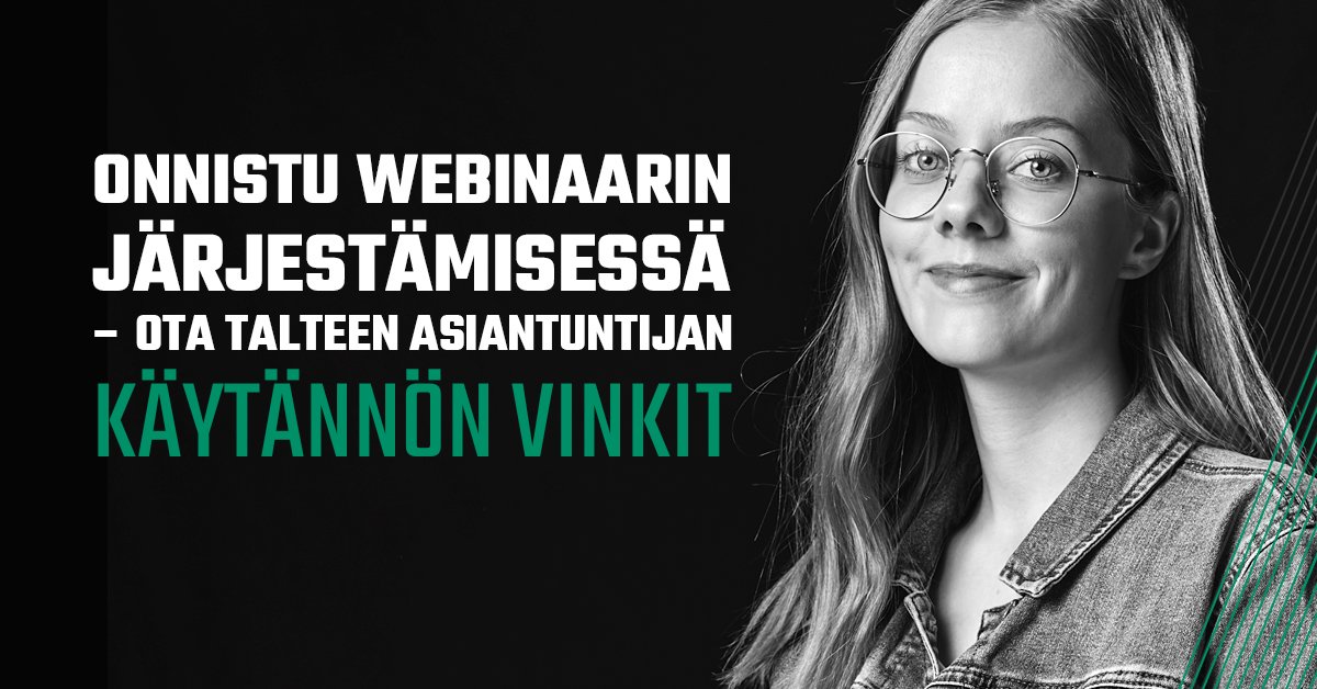 Webinaarien suosio on ollut jo jonkin aikaa kovassa kasvussa. Mistä pitäisi lähteä liikkeelle, kun tarjolla on useita erilaisia vaihtoehtoja ja toteutustapoja? 

Käy lukemassa meidän toimiviksi todetut käytännön vinkit:hubs.ly/H0pZHHS0

#webinaari #gotowebinar