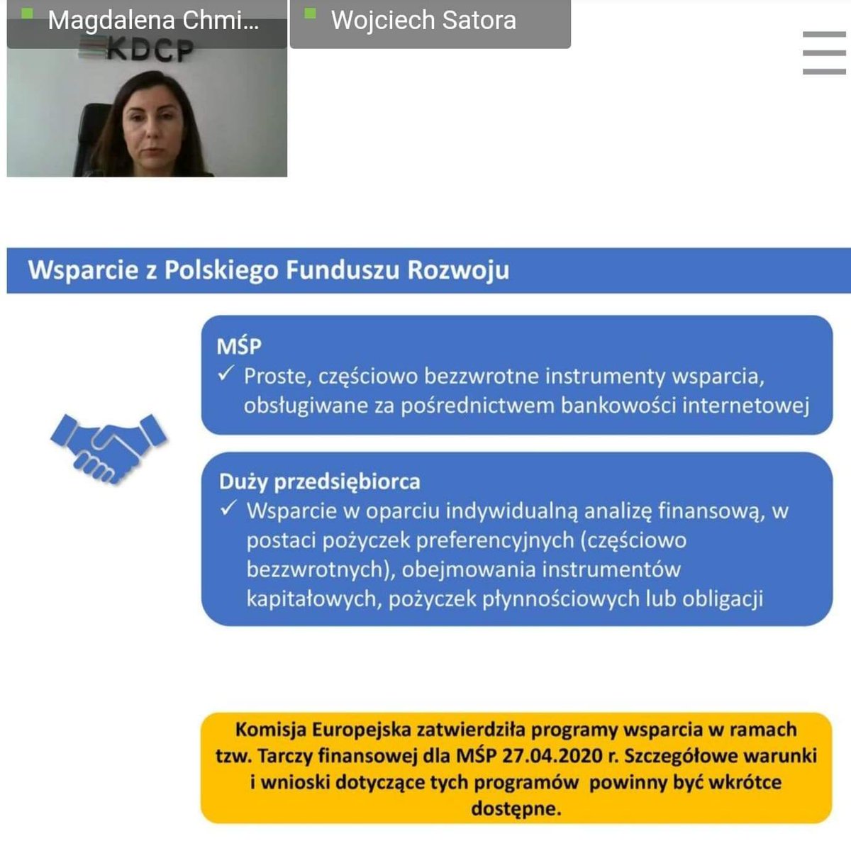 PolskaChemia's tweet photo. "Rozwiązania dla firm dostępne w ramach Tarczy Antykryzysowej 1.0 i 2.0" - przedstawia M. Chmielewska-Cholewa, Kancelaria Doradztwa Celnego i Podatkowego Rutkowski i Wspólnicy sp. z o.o. #KDCP #webinar #TarczaAntykryzysowa #PolskaChemia #DebataPch https://t.co/0Pweej9ysr