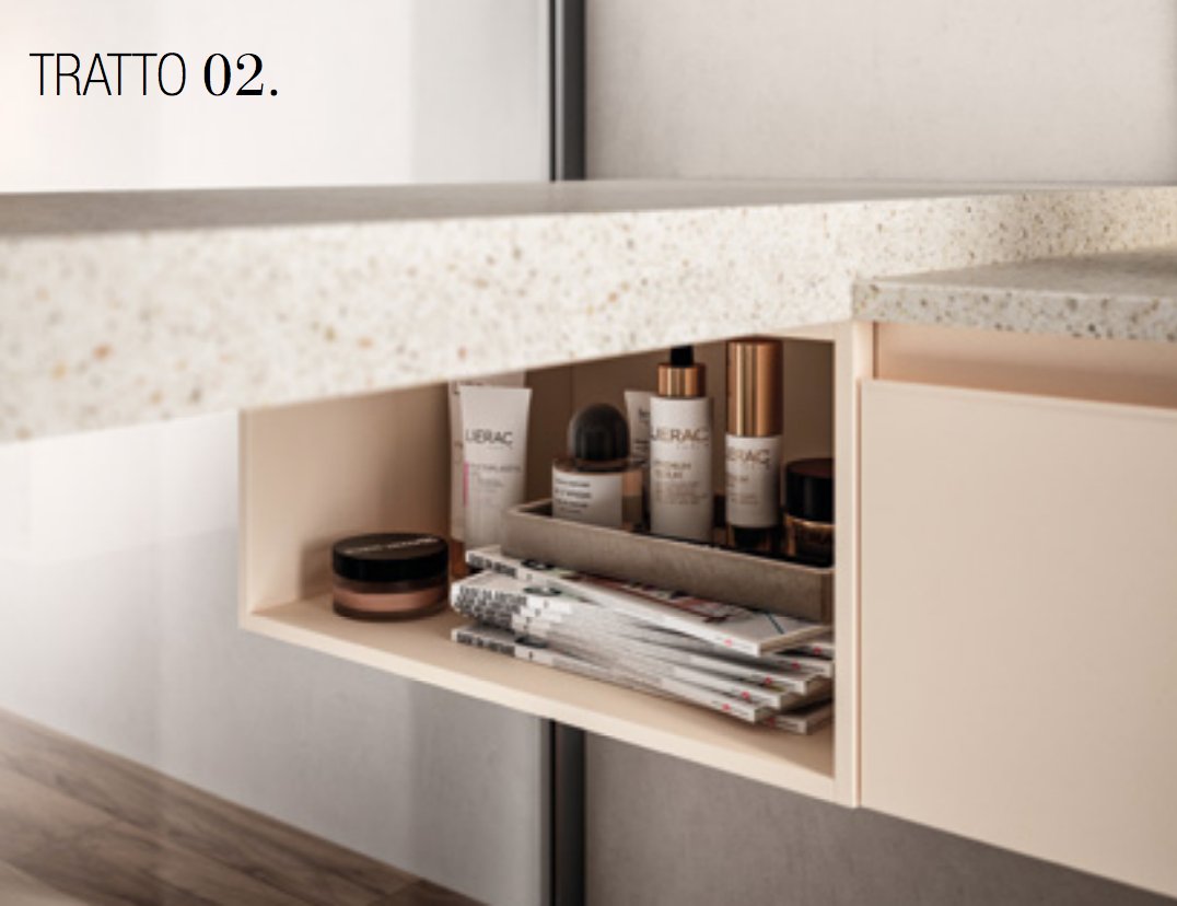 Always lacking in bathroom storage?

Tratto Bathroom 
Soft Powder Pink Finish. Terrazo counter top finish. 

#mulitliving #scavolinishowroom #bathroomdesign #trattocollection #powderpink #pinkbathroom