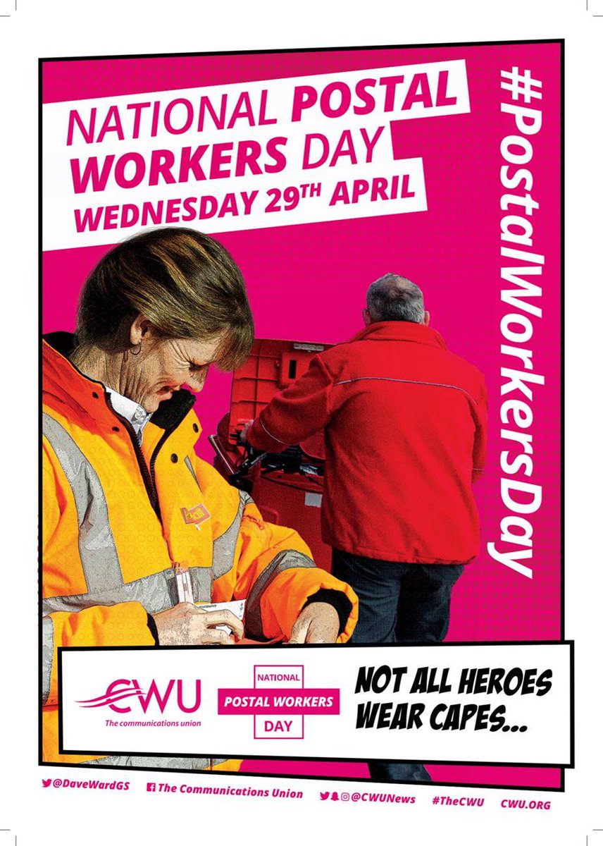 Today is Postal Workers Day and it is right that we pay tribute to the fantastic work of postal workers across the country. 

I also call on Royal Mail to ensure workers have proper #PPE and an end to the delivery of advertising mail. 

#PostalWorkersDay