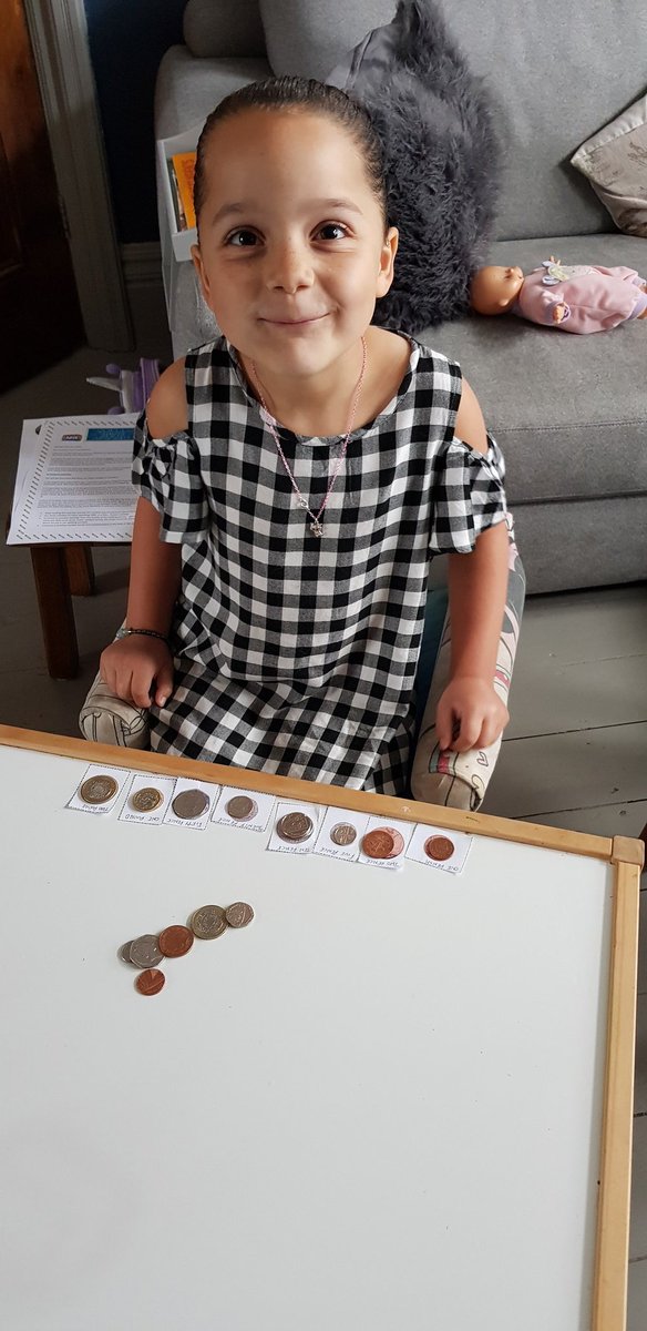 LizHorwich's tweet photo. @St_Johns_RC Sophie is loving learning about money https://t.co/I7MwTKnpMw
