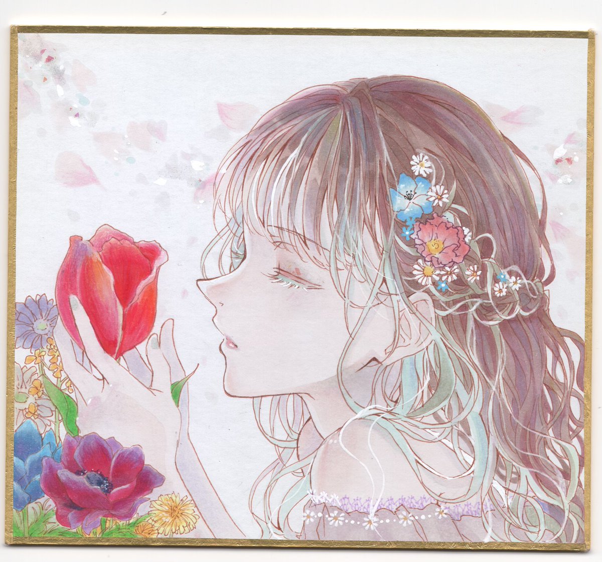来年は春のお花達を愛でれますように✲*゜
#TLを花でいっぱいにしよう 
#創作 