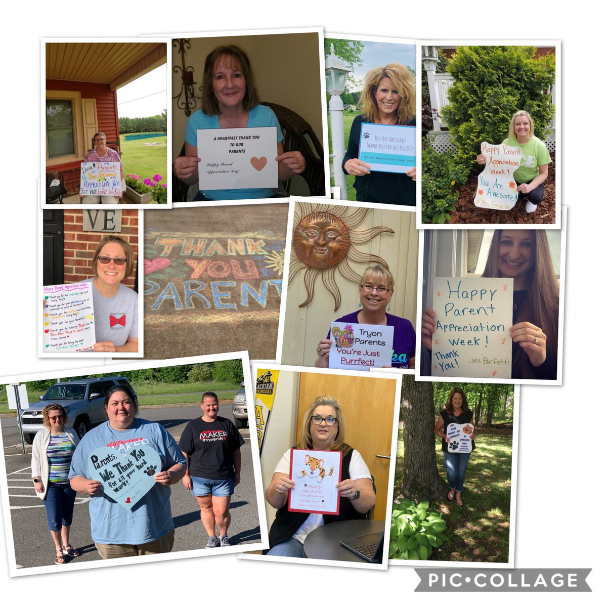 MeghanLeFevers's tweet photo. Happy Parent Appreciation Week at Tryon. Ts made thank you signs yo parents to acknowledge all they have done to make at home work possible! @Milken @BethHouf @JayBilly2 @careacter @Jennifer_Hogan @AllysonApsey https://t.co/4mHQusdrkd