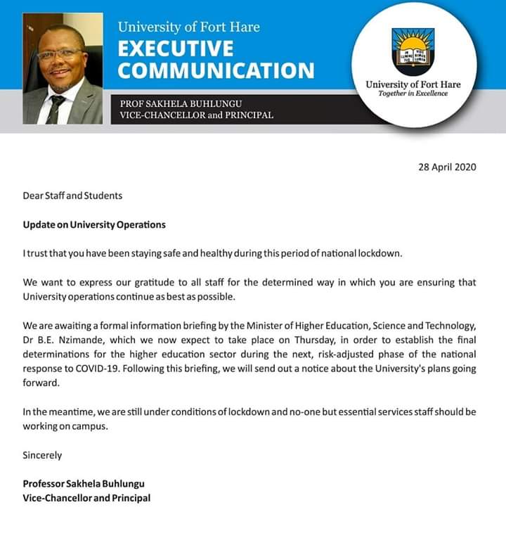 University of Fort Hare tweet media