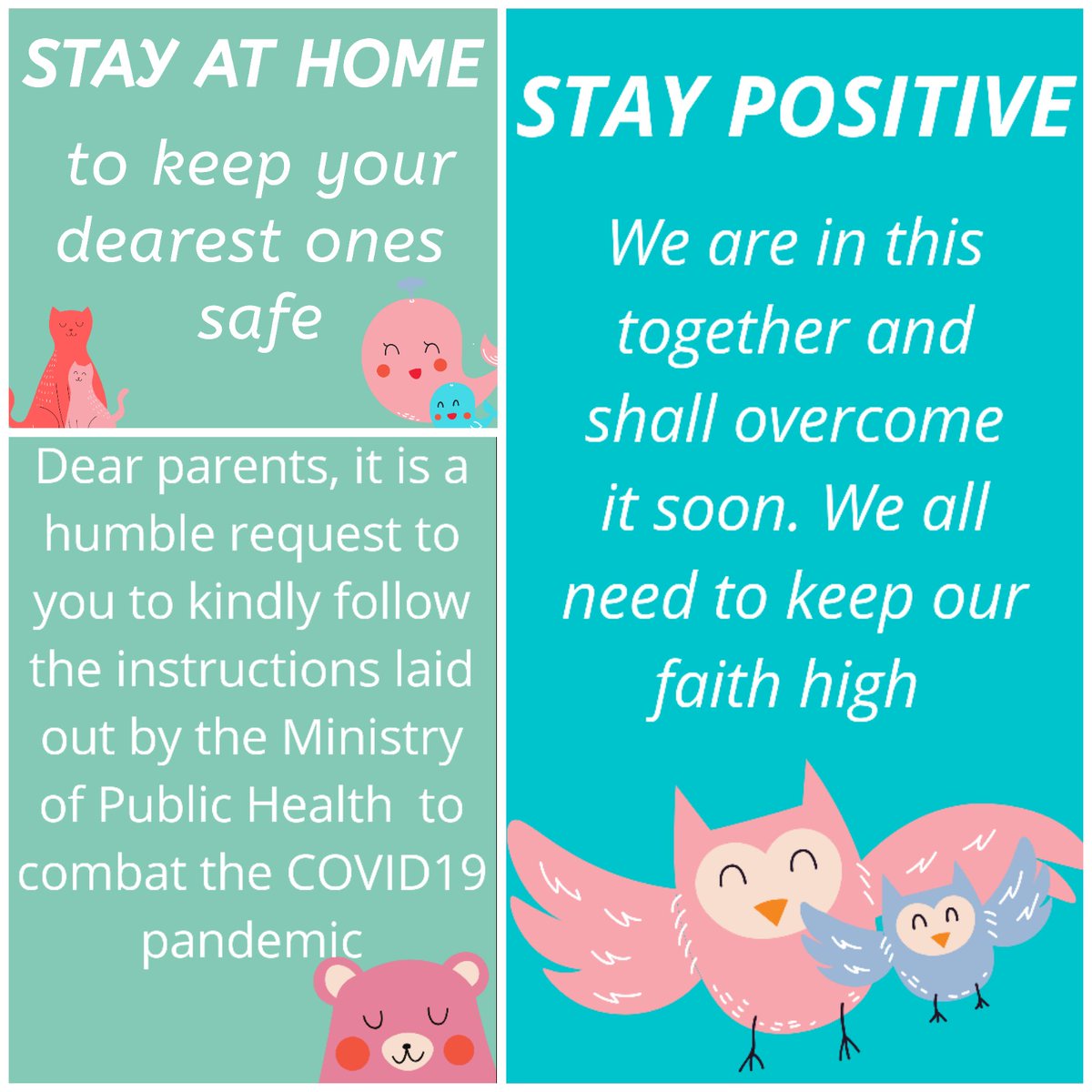 This is a special time for us eventhough #Ramadan2020 is different this year due to #COVID19Pandemic.
It may feel strange not to gather with the family and friends, but it's safer if we stay at home and apply "The 6 Stay Rules".
@DawhaHighSchool <a href="/FThaalby/">Feda Thaalby</a>