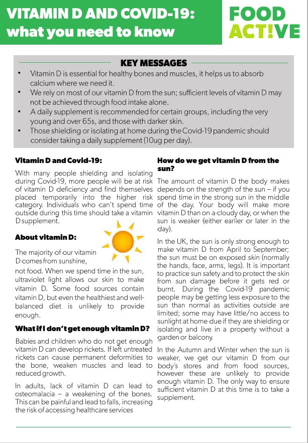BwDAdultLearn's tweet photo. Now more than ever it is important to look after ourselves including getting sufficient vitamins such as vitamin D to help keep us healthy. https://t.co/vsCWkUOhDm have produced this information sheet to help https://t.co/b6ovb237OO