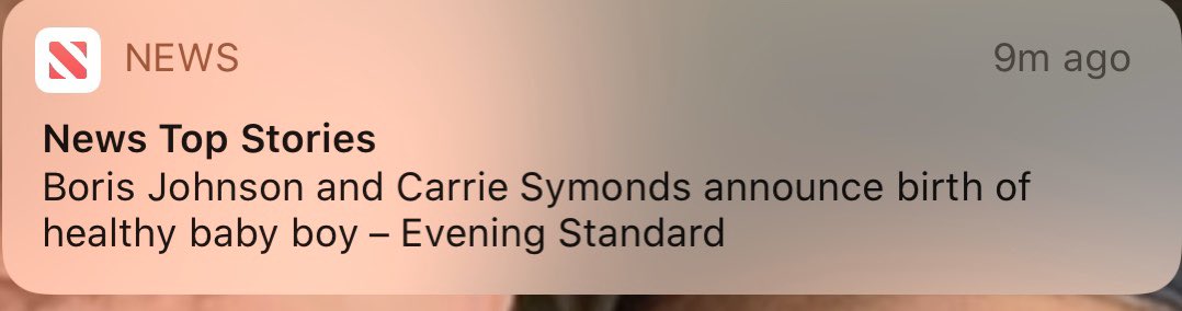 nathandaw's tweet image. Congrats to our PM Boris Johnson and Carrie Symonds. Evening Standard is a lovely name for a boy