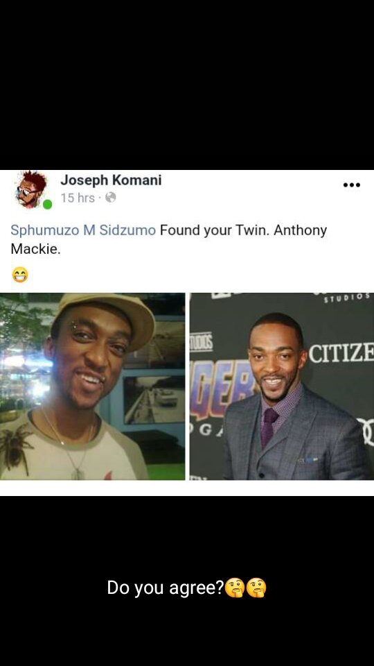 Sphumuzo_M (@sidzumom) on Twitter photo So, my friend, <a href="/Joziiart/">Joseph komani</a> believes that there's a doppelganger situation going on here😁🤗.
Do you agree?
It so happens that these are both actors, in different parts of the world. So, my friend, <a href="/Joziiart/">Joseph komani</a> believes that there's a doppelganger situation going on here😁🤗.
Do you agree?
It so happens that these are both actors, in different parts of the world.