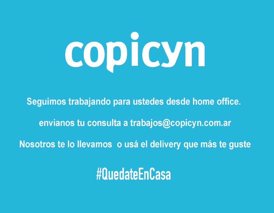 Copicyn's tweet image. Estamos trabajando de manera remota 👩🏼‍💻👨🏽‍💻 debido al aislamiento social y preventivo establecido por el Gobierno Nacional, ante cualquier consulta podes escribirnos a 📧trabajos@copicyn.com.ar que respondemos tu solicitud de manera inmediata #quedateencasa 🏡