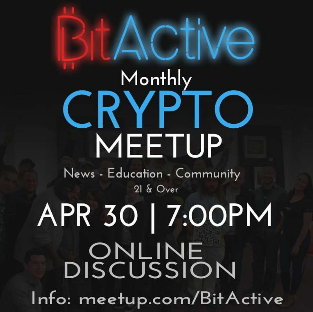 CryptoStache's tweet image. Hey, @bit_active, our monthly #SoCal #Crypto meetup, is back!

We are holding an online meetup through Zoom!

We are talking #BitcoinHalving2020

Great opportunity for those that have always wanted to come but are not in the Los Angeles, CA area.

Info at meetup.com/bitactive