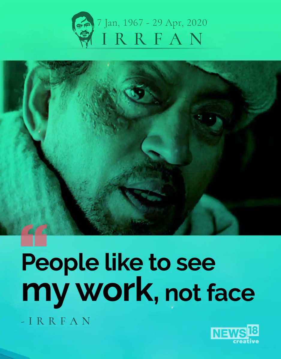 Saddened by the untimely demise of noted actor Irrfan Khan. A rare talent and a brilliant actor, his diverse roles and remarkable performances will remain etched in our memories. A big loss to the world of cinema and millions of film lovers. Condolences to his family & admirers.