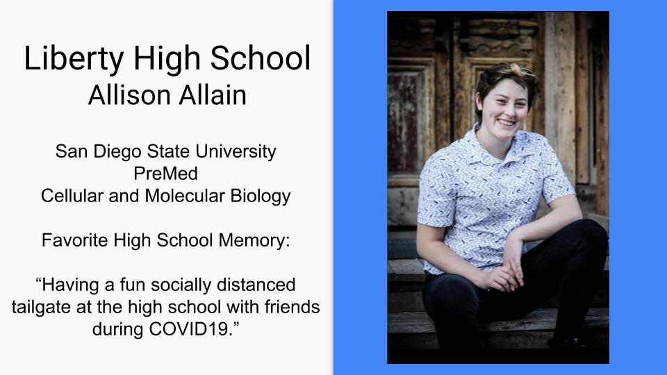 BluejayLeaders's tweet photo. LHS's Senior Spotlight! You have a bright future ahead of you! Best of luck in California! #InThisTogetherLPS #Classof2020 #LHSNextSteps https://t.co/u2n7FmhMkf