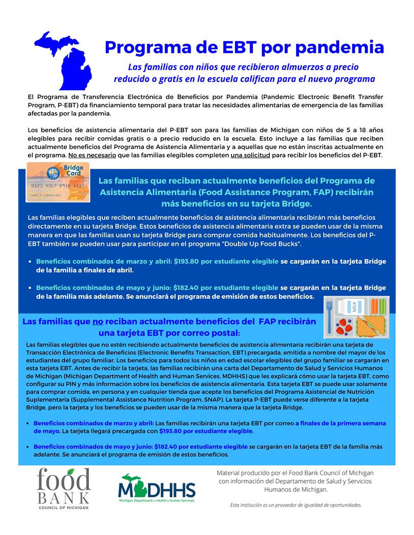 Genesee Health System on Twitter "The Pandemic EBT Program provides