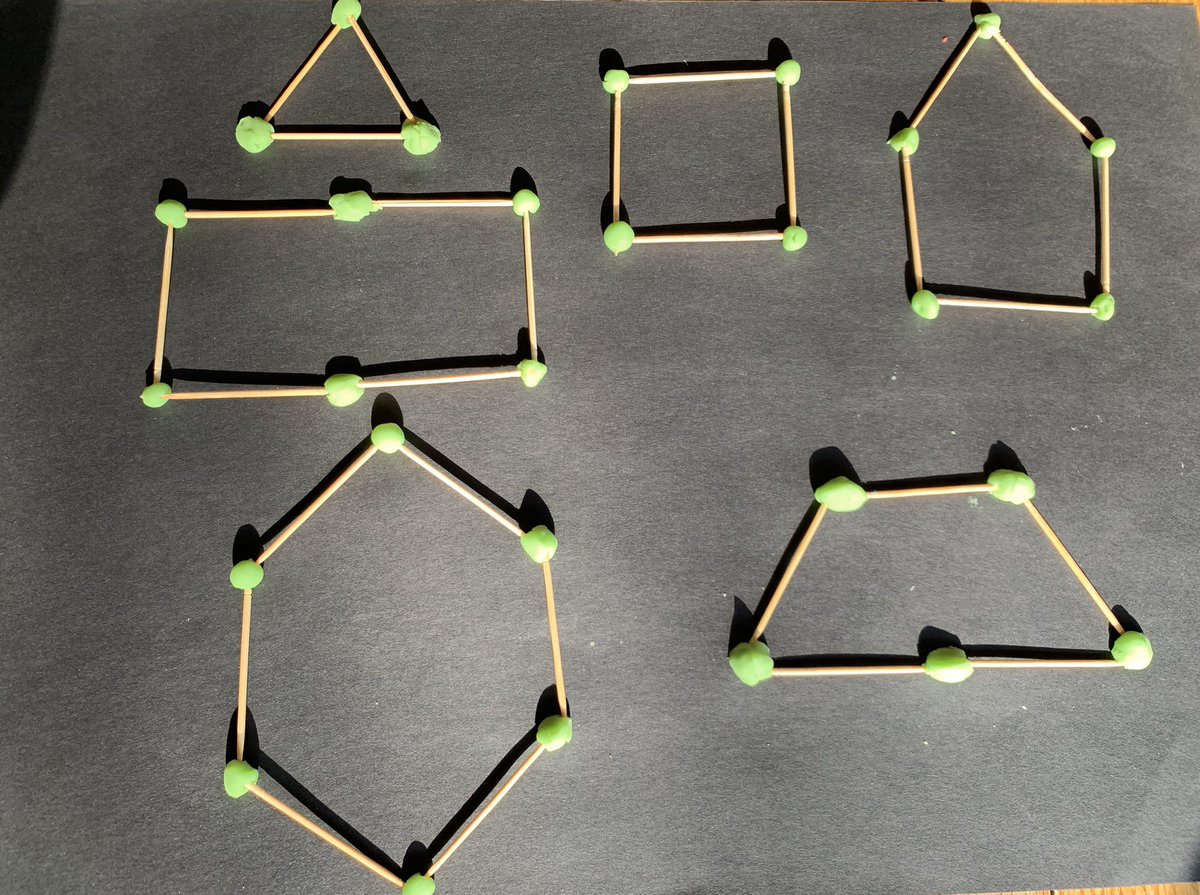 mkepsel's tweet photo. 2-D shapes from our first remote learning lesson. :) #firstgrade @MsPintosClass https://t.co/XpaDkZDEZ1