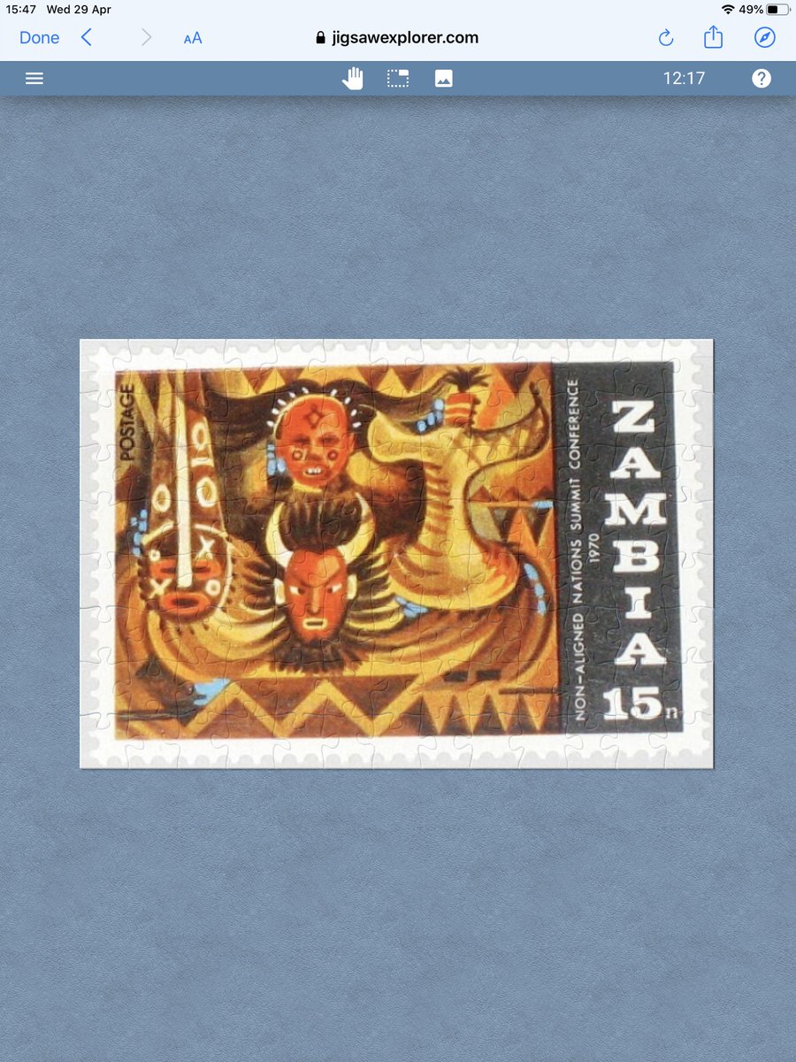 RFAPhilately's tweet photo. @RichardScottMo3 @RSCJournal @BLAsia_Africa @DerilloEyob @ExploringStamps @punkphilatelist @philatelythings 🧩 🇿🇲 🧩 100 piece jigsaw in 12 minutes 17 seconds🏅🙌🏻 🏆 in this jigsaw!! #PhilatelicPuzzle
#Zambia #StampFun
https://t.co/mKFlEvAHTZ https://t.co/qUbAFjVfiX