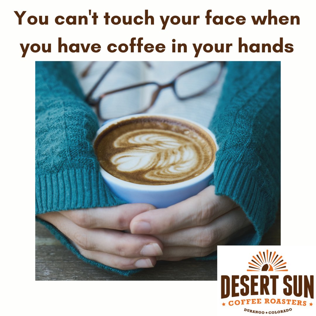 Warm up to a nice cup of Desert Sun coffee.  Stay healthy out there 

#washyourhands #donttouchyourface #specialtycoffee #happypeoplemakegreatcoffee #coffeeisawonder #stillroasting #coopcoffees #locallyroasted #fairtrade #organic #coffee #durango