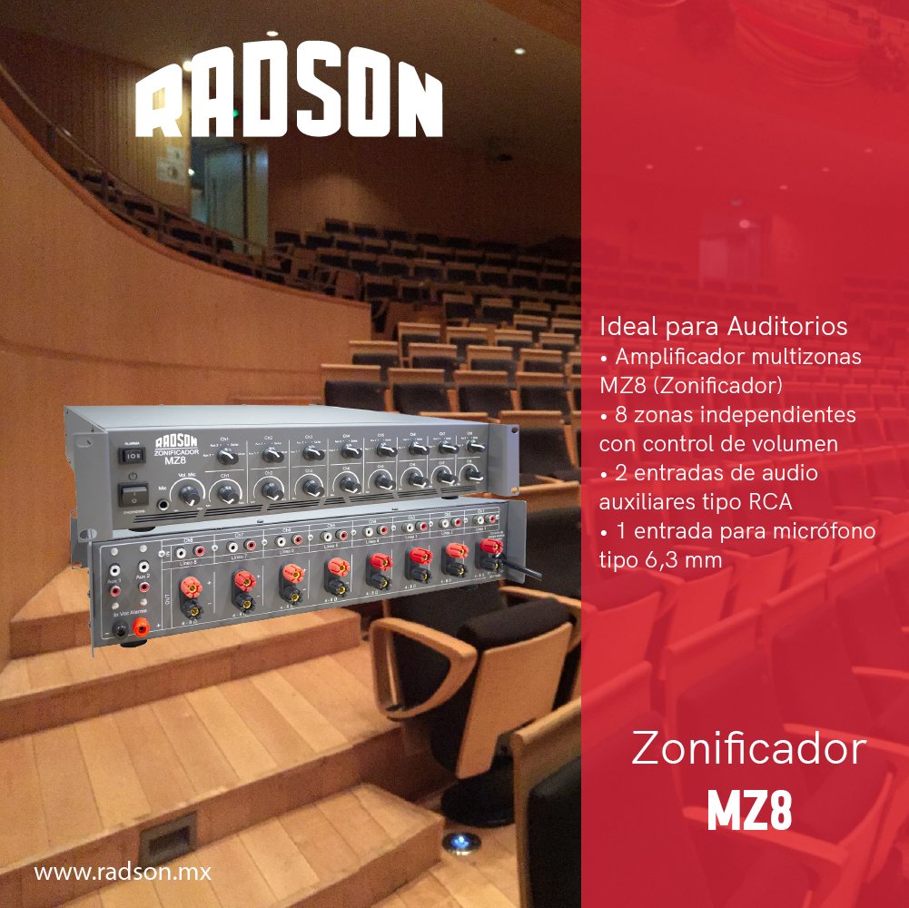 RadsonAudio's tweet image. Zonificador MZ8
Ideal para auditorios.
Aprovecha nuestro envío a domicilio, cotiza con nosotros.
radson.mx
#Radson #Audio #Zonificador #RadsonAudioProfesional #QueSeEscuche