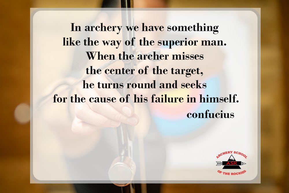 ASRCoSprings's tweet photo. In archery we have something like the way of the superior man. When the archer misses the center of the target, he turns round and seeks for the cause of his failure in himself.     

Confucius

#archery #asr #visitcos https://t.co/qP2UcXJXT2