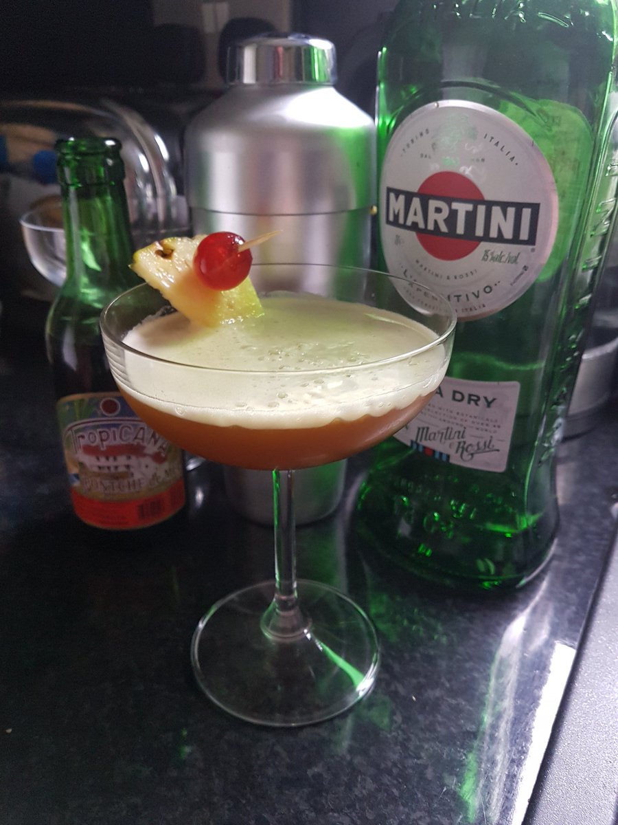 TheSuperpigeon's tweet photo. Hawaii today my Playas with the Yaka Hula Hickey Dula. Double shots of dark Rum, dry Vermouth and Pineapple Juice. Shake in ice, strain, serve and say the immortal words 'Book 'em Danno' #JackLordJuice #CovidCocktails #Binjuice #BarOpen #FiveOclockSomewhere #LapTopOff https://t.co/aRNzs84fMn