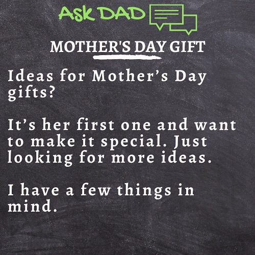 DaddyGuide's tweet image. Ideas for Mother’s Day gifts? 

It’s her first one and want to make it special. Just looking for more ideas. 

I have a few things in mind..
.
#askdad724 #daddysguide
.
daddysguide.club/question/mothe…