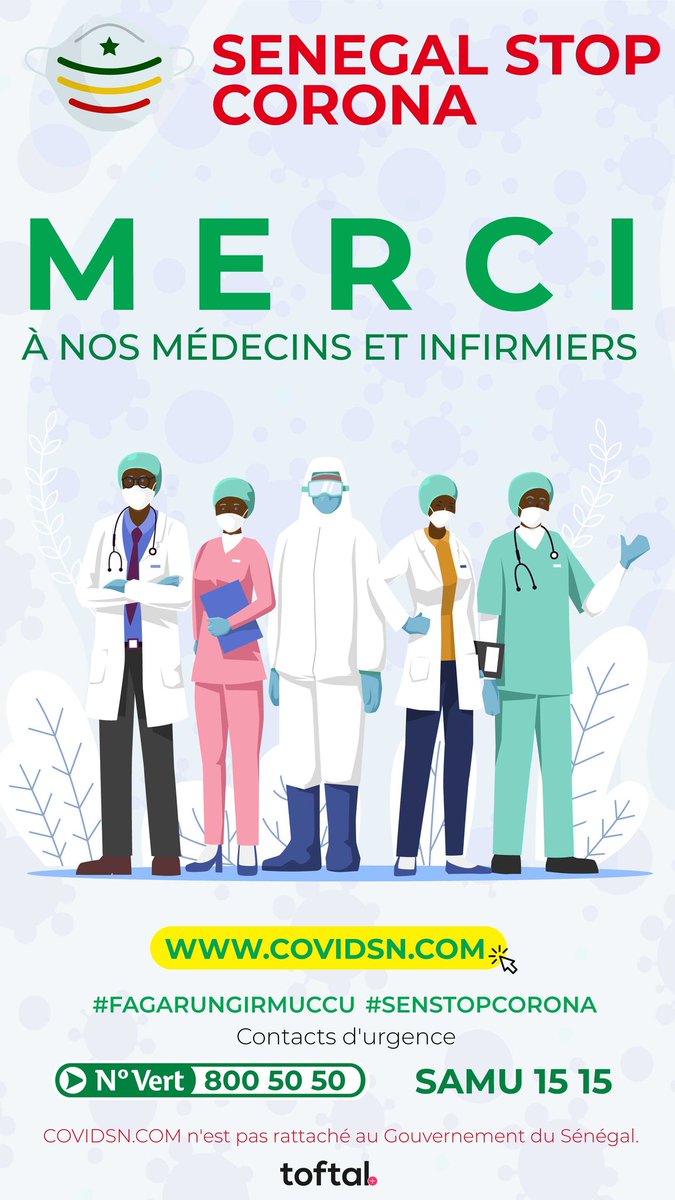 La situation devient de plus en plus compliquée. Un grand soutien à nos valeureux médecins qui combattent le virus tous les jours.
Pour les aider dans leur tâche, restons chez nous et respectons les consignes.
#SenStopCorona #fagaruNgirMuccu