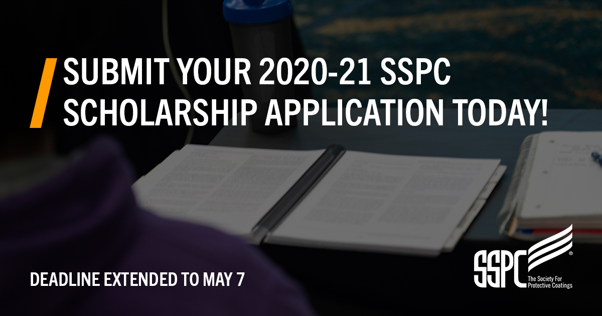 thesspc's tweet photo. SSPC is committed to helping students further their education and advance their careers. The deadline for the 2020-21 SSPC scholarship application has been extended to May 7. Find out more about how to apply here, https://t.co/LlXwymmr9w. https://t.co/5CjkDIXlKK