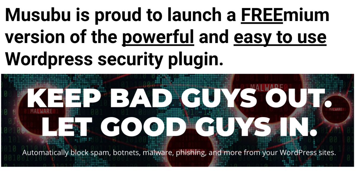 #wordpressplugin for website security - special offer!

wpthreat.co - visit and download - SIMPLE to get going

#wordpresswebsite #webdev #WordPress