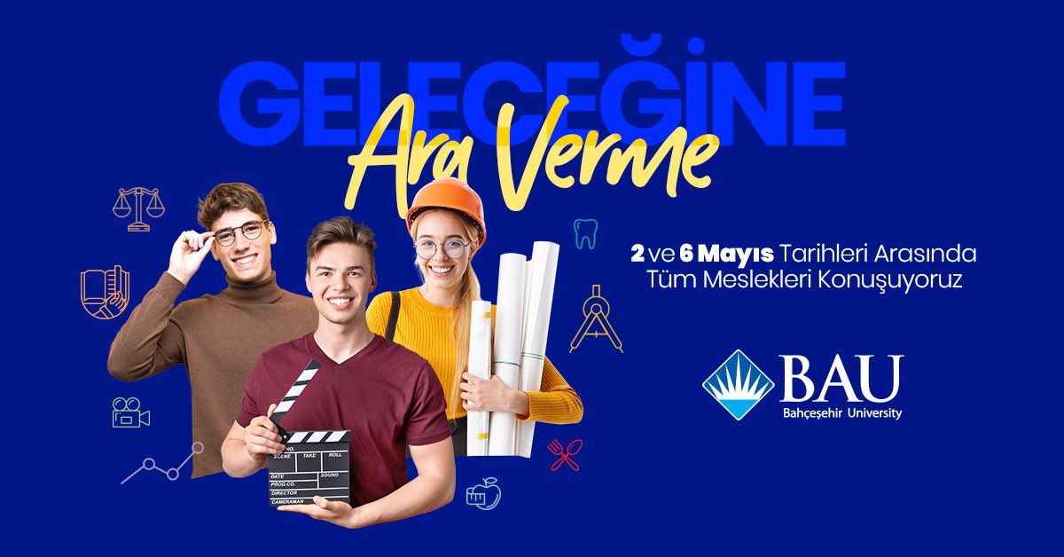 Geleceğine ara verme!

2-6 Mayıs tarihleri arasında, aday öğrencilerimiz ile tüm bölüm ve mesleklerin yer aldığı BAU Online Kariyer Günleri’nde geleceği konuşuyoruz.

Detaylı bilgi ve kayıt için: aday.bau.edu.tr/kariyergunleri