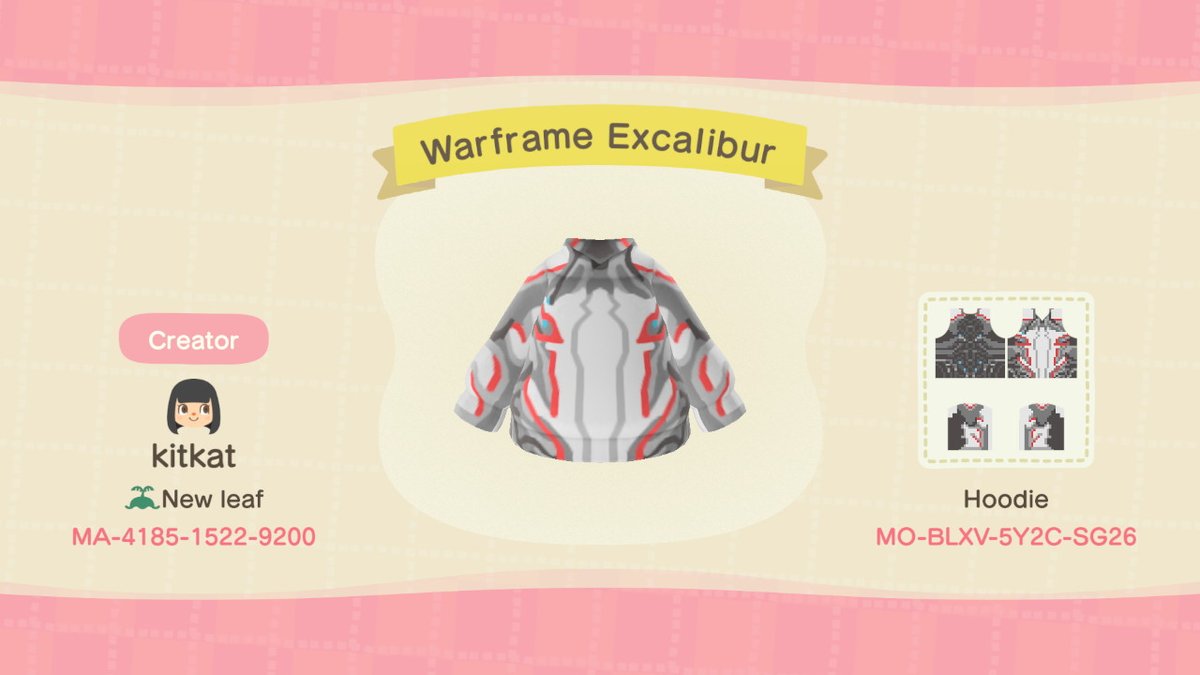 studiocyen's tweet image. #Warframe Excalibur hoodie is now available! #ACdesign #AnimalCrossing #ACNH #NintendoSwitch