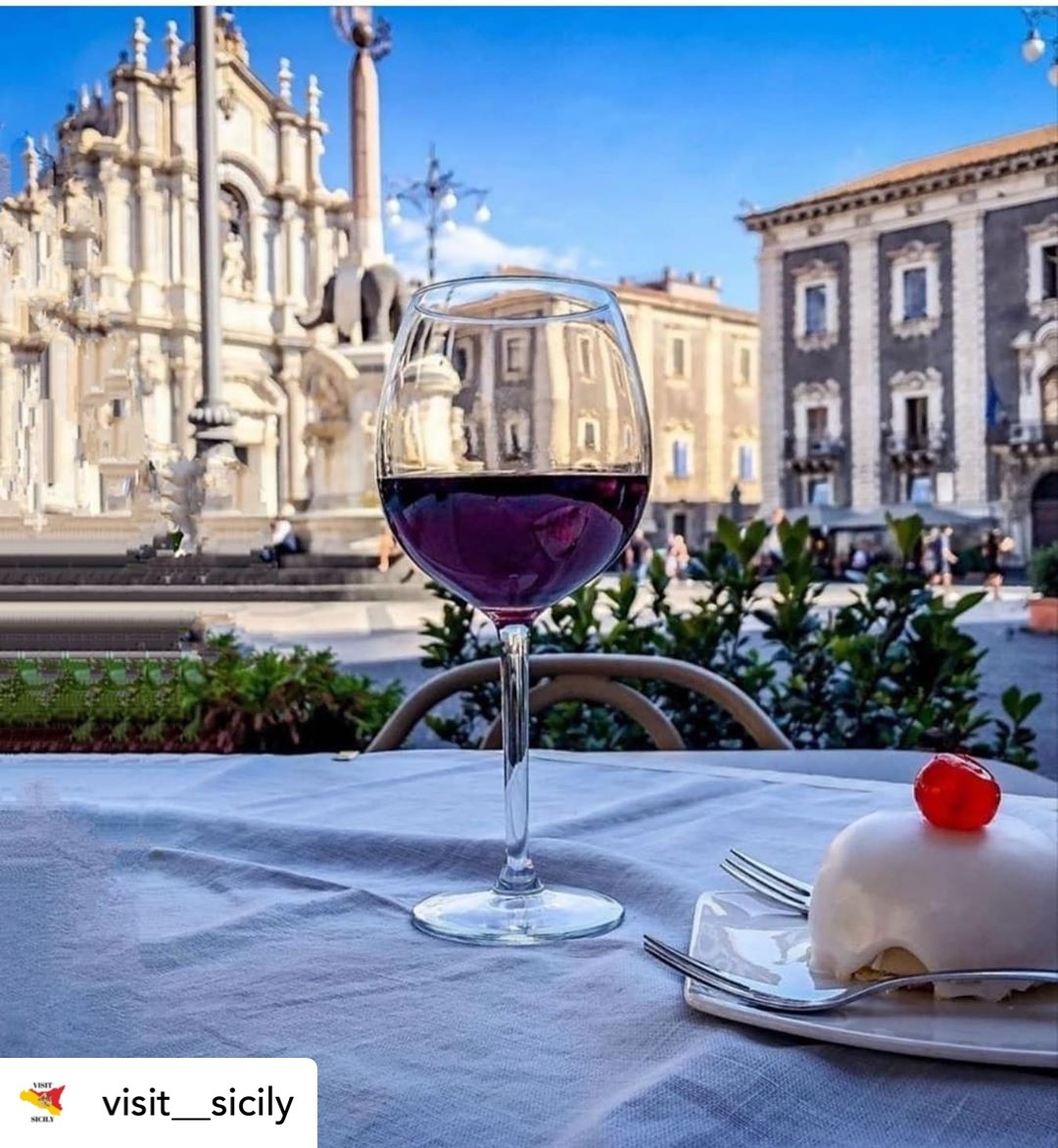A gorgeous view of Catania, with the stunning Cathedral of Saint Agatha in the background 😍 If you had to choose, would you rather have the Sicilian red wine or the iconic Sicilian cake Cassata Siciliana? 
#Repost via @visit__sicily
qoo.ly/35r4iu