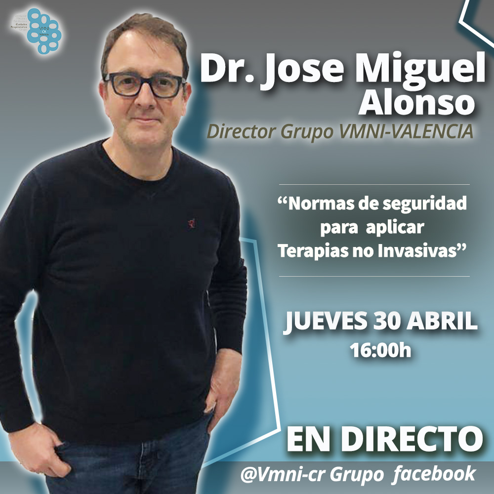 📣📣El próximo jueves 30 de abril a las 16:00h , el Dr Alonso estará en directo en #facebook para contestar a todas vuestras preguntas en torno a "Normas de seguridad para aplicar
Terapias No Invasivas” desde Vmni-cr Grupo

#endirecto #vminweek2020  #covid19ESP  #COVID__19