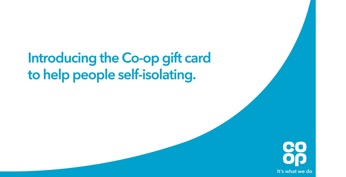 .@CoopUK has launched a Co-op gift card scheme for those self-isolating and reliant on others doing their shopping. Call 0800 029 4592 to purchase a Co-op gift card which you can share with volunteers to pay for your shopping in your local Co-op. coop.uk/2KyNV2l