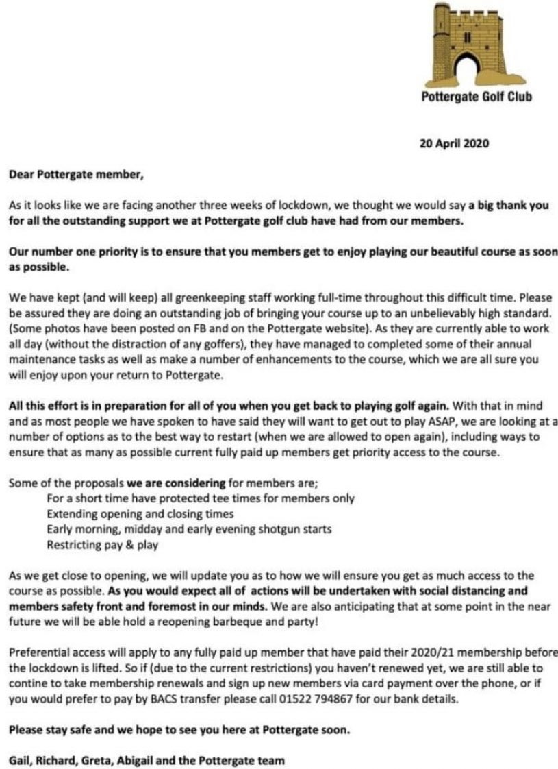 We will all be back out there very soon hopefully ❤️⛳️