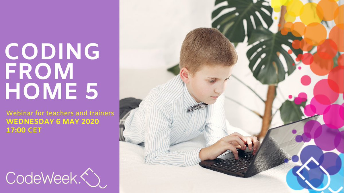 CodeWeekEU's tweet image. Get ready for the 5th #CodingFromHome webinar for teachers and trainers! In this edition we will give tips on how to engage students during the period of #DistanceLearning. #edtech #coding
Register here: bit.ly/2KKcE4c
Deadline for registration: 6 May at 16:15