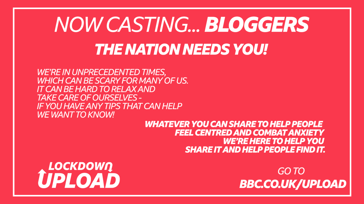 BBCSuffolk's tweet photo. Bloggers! Can you help people through lockdown? 
Health, mindset, food, parenting, wellness or pure escapism?
Read your favourite 'right now' blog (video / audio) &amp; upload it for a chance to get on air / our socials!
👉 https://t.co/RVmqkSwL4K 

#blog #bloggers #bloggerswanted https://t.co/rHCgALt53M
