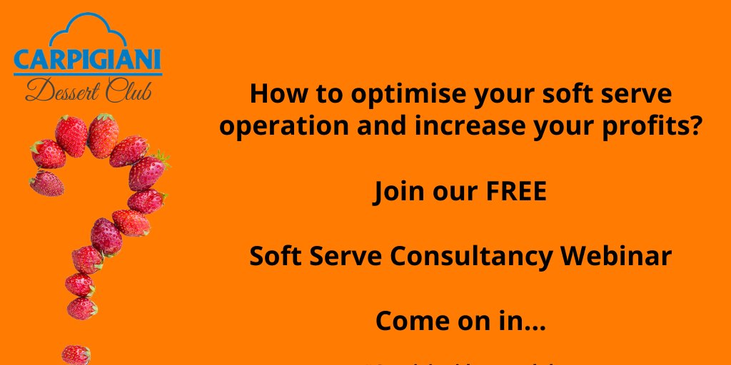 #HowTo optimise your #SoftServe operation &amp; increase your profits… Find out more Thursday 30th April at 11am… #CarpigianiDessertClub ow.ly/KlU250zqpR0