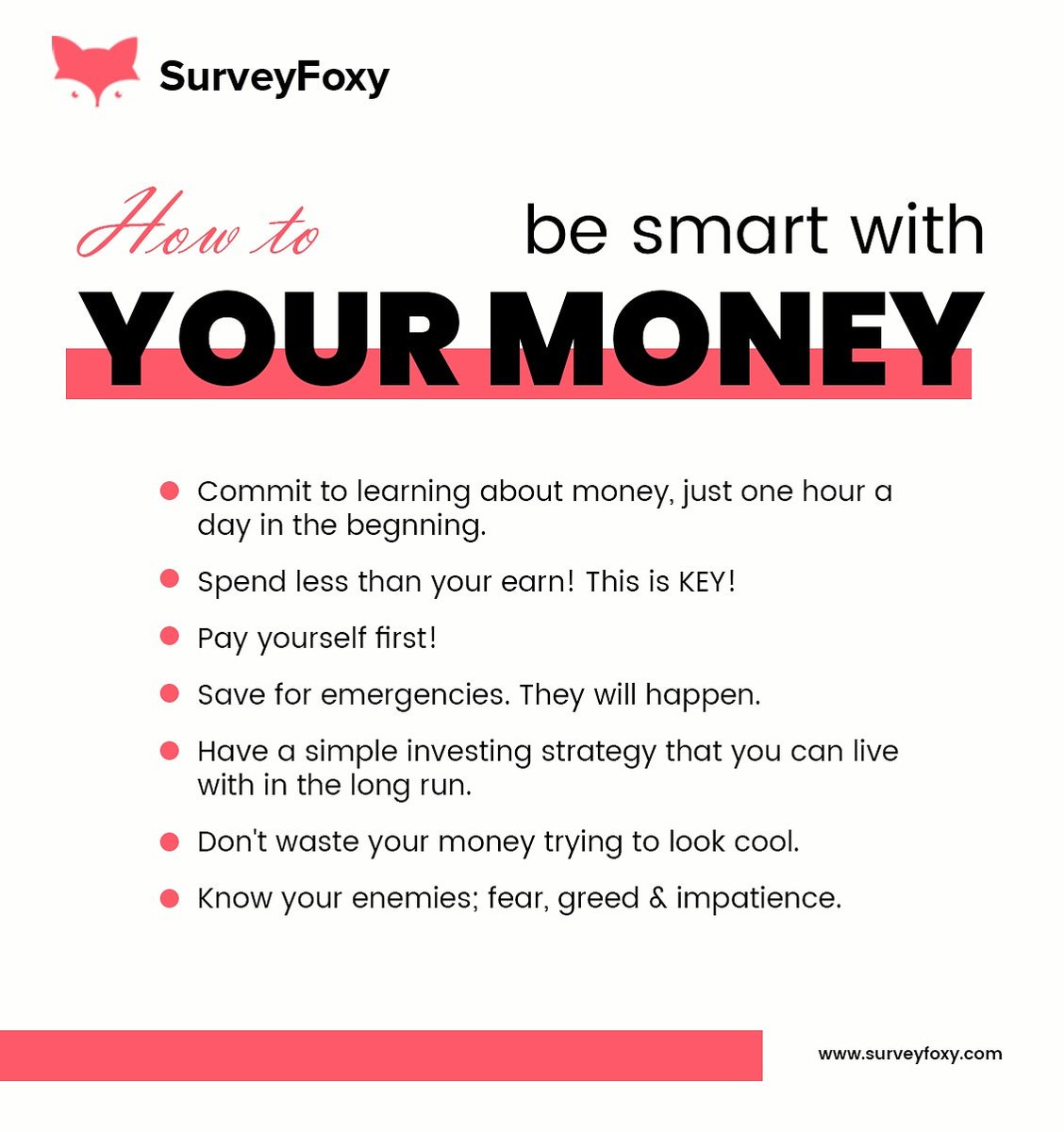 Be smart with your money !
#productivity #productivepeople #productive #habits #surveyfoxy #surveydata #dataanalysis #dataanalytics #marketresearchsurvey #inspiration #inspirationalquotes #research #surveyresearch #researchanalyst #dataanalytics #dataanalysis #businessstrategy