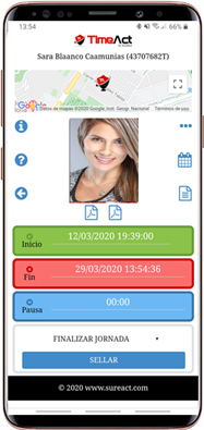 SureAct's tweet photo. SureAct incorpora el modo declarado a su sistema de control horario. 
El modo declarado permite que el empleado pueda sellar su jornada laboral al finalizar el día, declarando la hora de inicio, los tiempos de pausa y la hora de fin. https://t.co/HDpK1jACIy