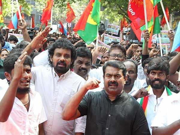 Voice of Karur 🔥's tweet - "NTK Chief Seeman Protest Against ...