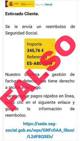 inclusiongob's tweet photo. ⚠ !!NO PIQUES!!⚠

🔴 Si recibes este mensaje por el correo electrónico, que sepas que es FALSO ❌

⛔ ¡¡¡No sigas el link!!!

‼ No facilites NUNCA datos personales o bancarios salvo que tengas la SEGURIDAD de que se trata de un organismo oficial
#fake https://t.co/pMRxSLvGMt