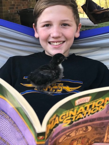 Caleb Smalley and his friend "Oprah" love book club! What is YOUR favorite book? #rooted #BestBucs #reading