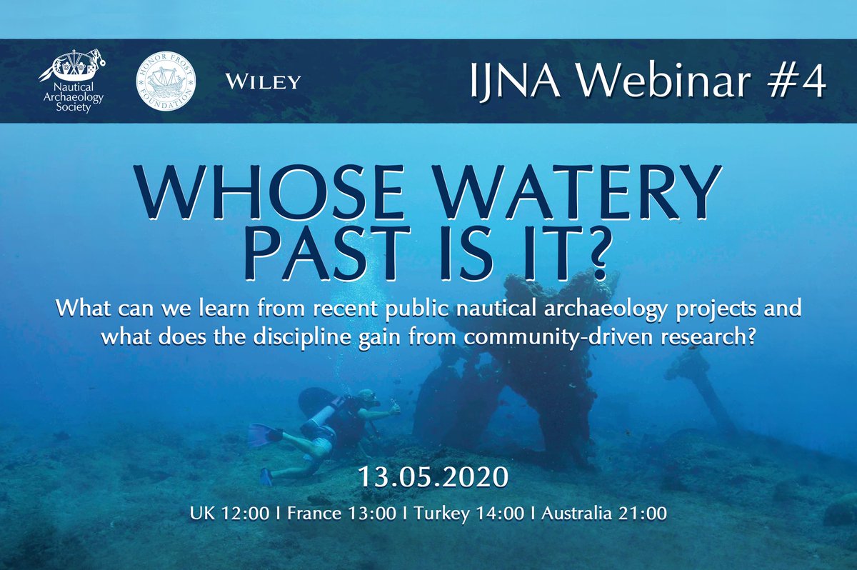 We're very proud to announce the fourth in our #IJNAWebinar series! 

Whose Watery Past is it? What can we learn from recent public nautical #archaeology projects, and what does the discipline gain from community-driven #research? 

Register today: nauticalarchaeologysociety.org/ijna-webinar