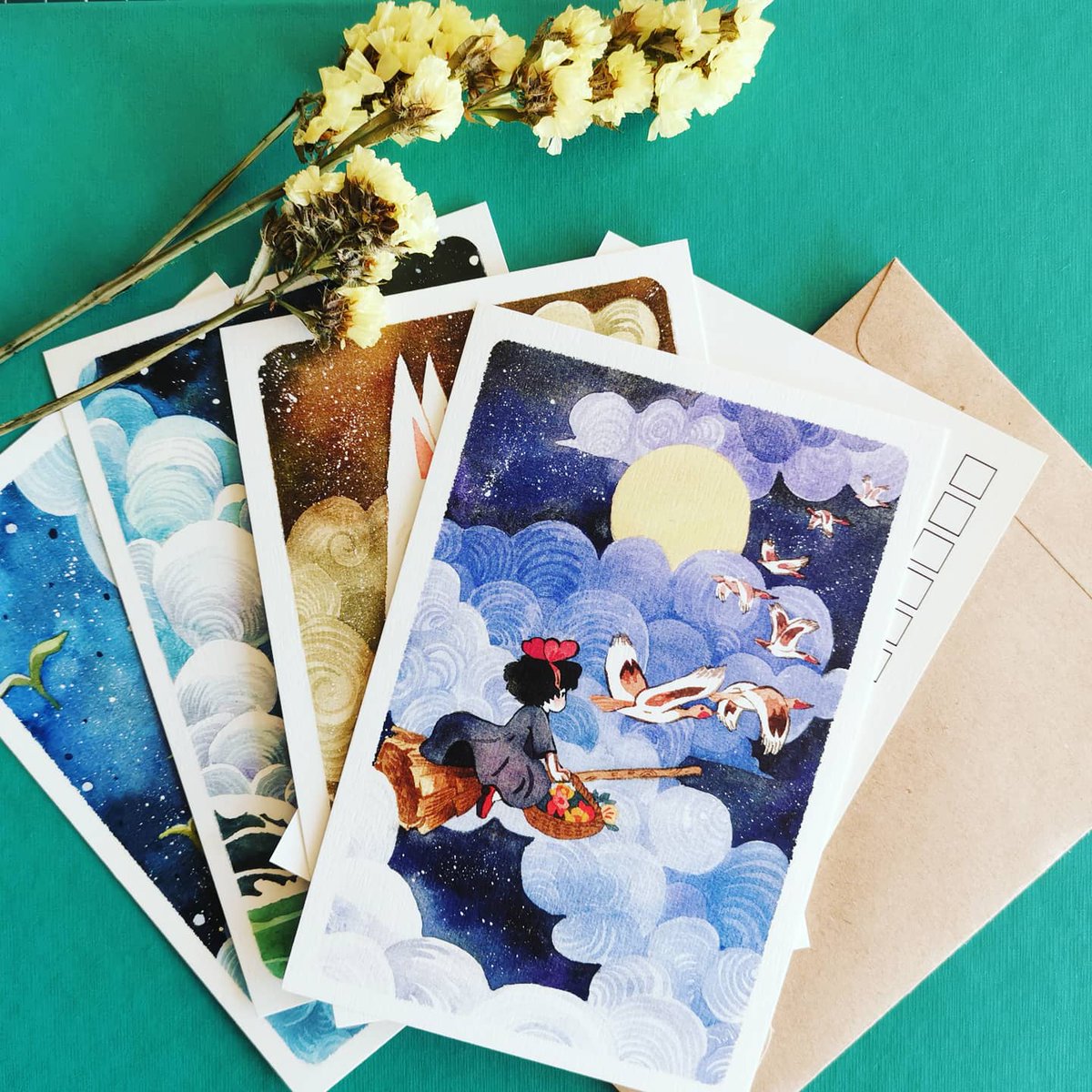 evaKOjiahui's tweet photo. ☘️My Ghibli fanart are available  on the shop Etsy. ☘️There are size A5 if you like ♥️
https://t.co/3zp8mfLicy https://t.co/cuTvTeEW8u