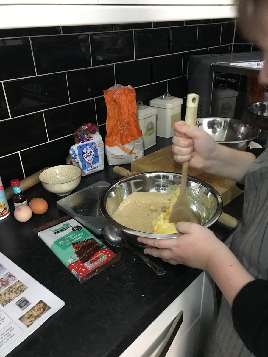 Sonyahods's tweet photo. Harry enjoyed doing the baking homework this week! Thank you @ArnotStMary for the chocolate cookie recipe..they are delicious 😋 @asmyear5 https://t.co/LRhZIlnnUr
