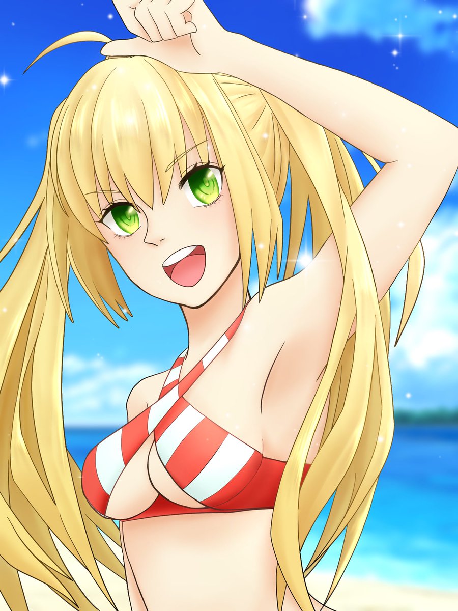 Fgo 水着ネロ Fgo ネロ 水着 イラスト 絹 のイラスト