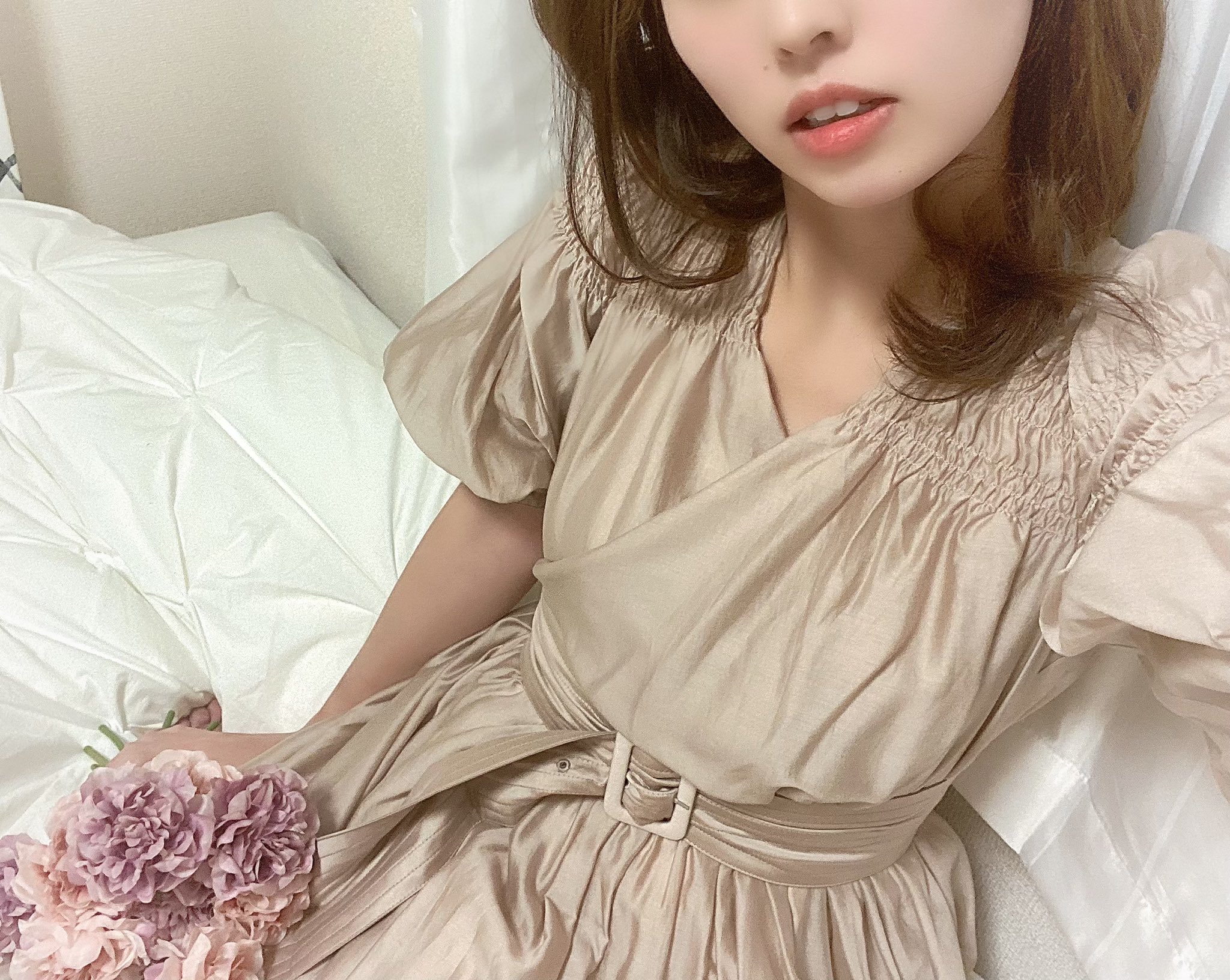 Airy Volume Sleeve Dress Her lip to