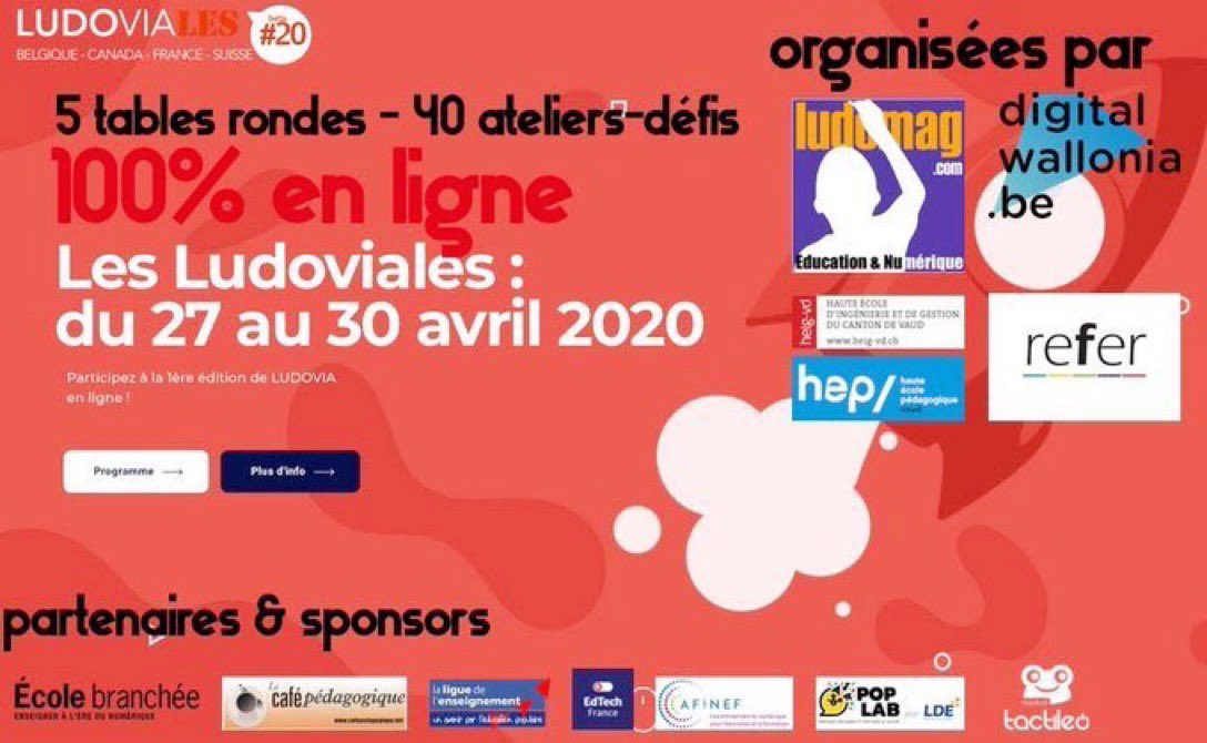 Bon ben, je vais jaser avec la France, la Belgique et la Suisse dans quelques minutes... Let's Go #Ludoviales2020 #eduprof