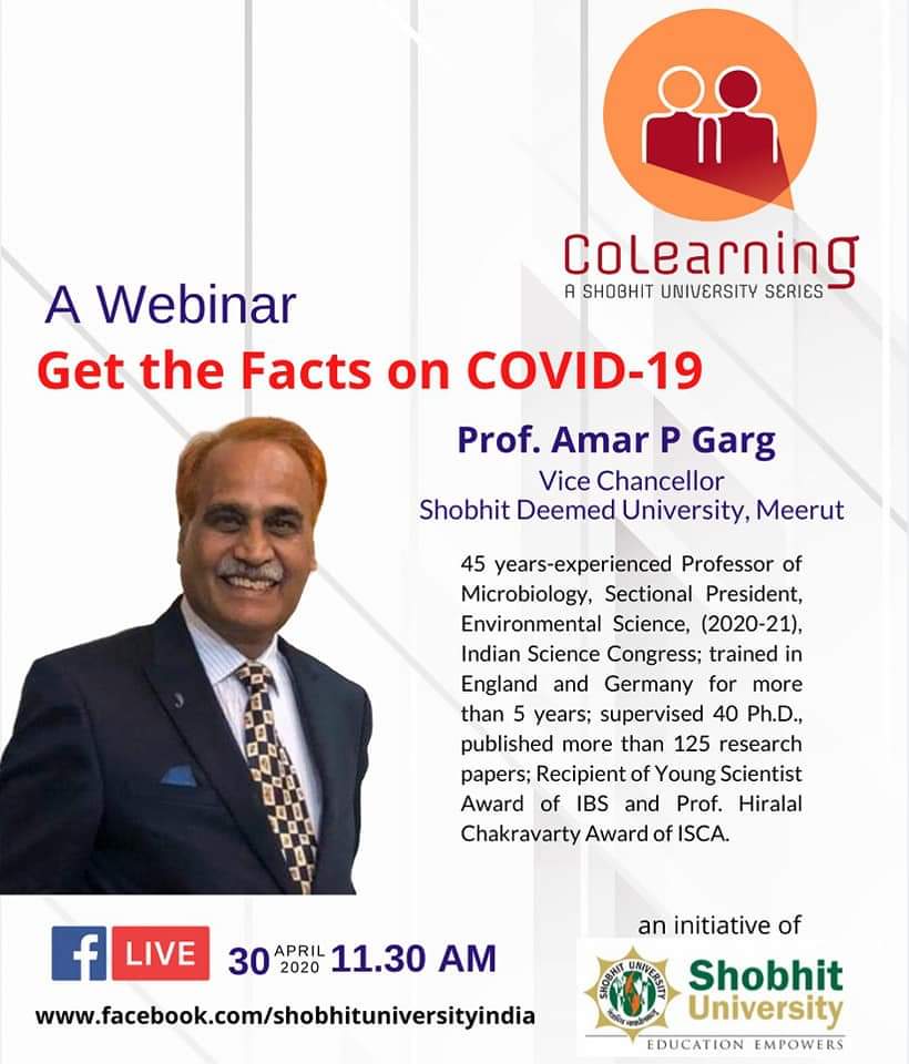 shobhituniv's tweet image. #CoLearning: A Webinar Series launched by @shobhituniv India to quench the thirst for interaction felt by learners around the world.

@kunwarsv @HRDMinistry @DrRPNishank @drdineshbjp @myogiadityanath @PMOIndia @ugc_india @AICTE_INDIA @ms_aicte @drmppoonia