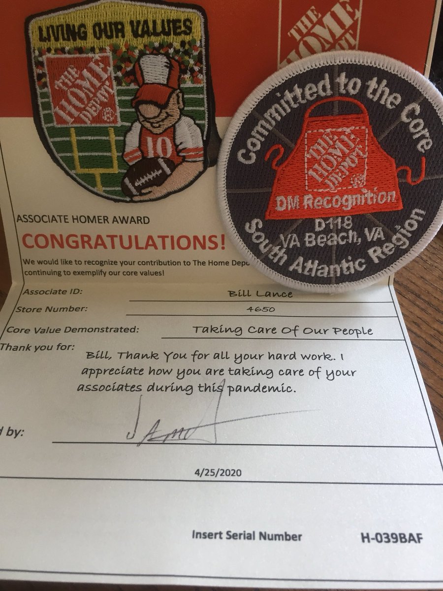 Thank you Don for this recognition I feel so very fortunate  to work for the best retailer in the world. <a href="/MccourtDonTHD/">Don Mccourt</a> <a href="/GLBTHD/">Greg Bishop</a> <a href="/DeeByars/">DeeByars</a>