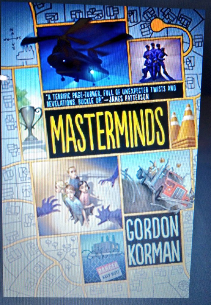 MrsZubarevLMC's tweet photo. What are you reading today? I'm reading "Masterminds" by Gordon Korman for the Family 3 bookclub and Alexis is reading "Oh the thinks you can think!" By Dr. Seuss ๐ #WebsterHomeLearning #WebsterWildcats https://t.co/iPzIsPgEQD
